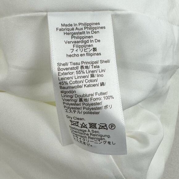 J Crew Factory Womens Linen Blend One Button Blazer Size 2 Petite White - Picture 11 of 16